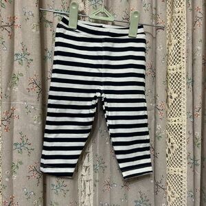 Monica And Andy Black & White Striped Organic Cotton Pants Size 9-12 Months NWT